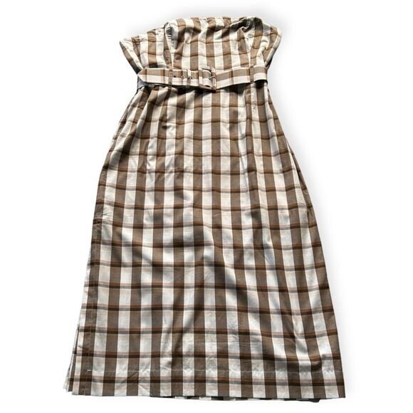 Maeve Anthropologie Belted Square-Neck Plaid Dress - Picture 4 of 14